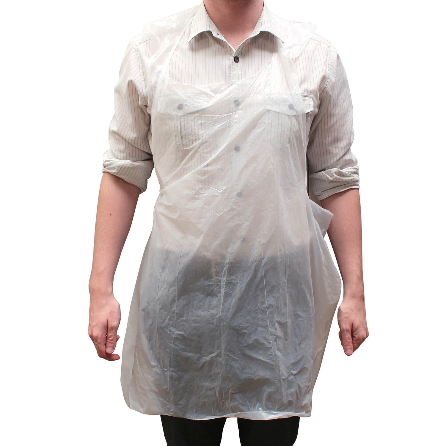 Disposable Polythene White Aprons Roll of 200 Medbasic