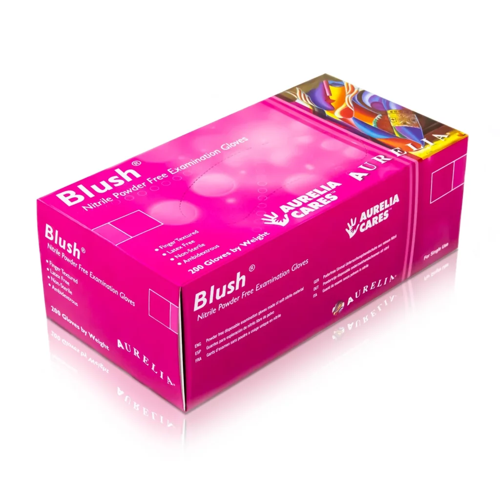 aurelia blush pink nitrile examination gloves 1 1