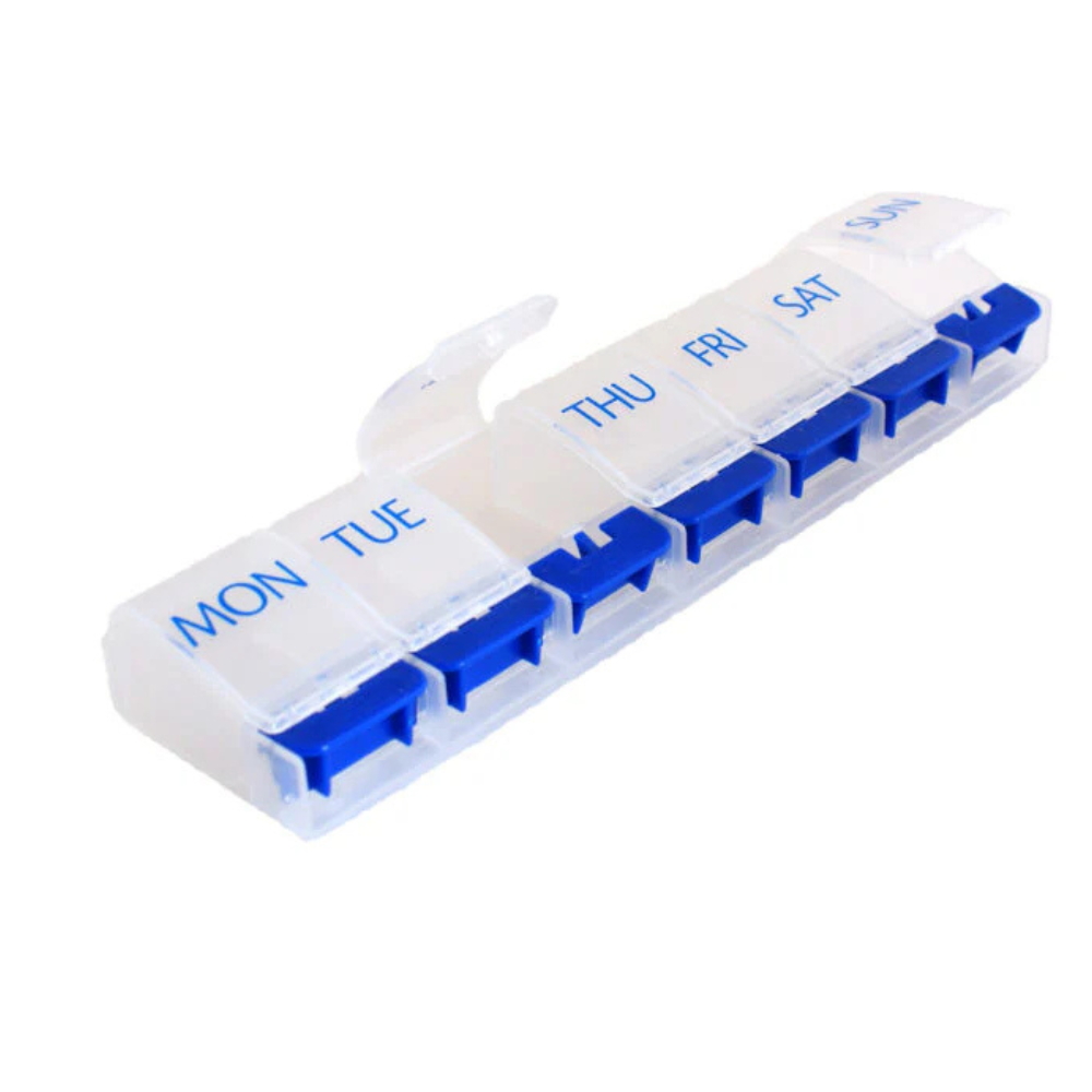 Pill Organiser Flip Up Push Button