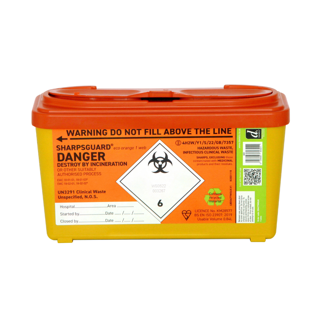 Sharpsguard Orange 1 Ltr Sharps Bin