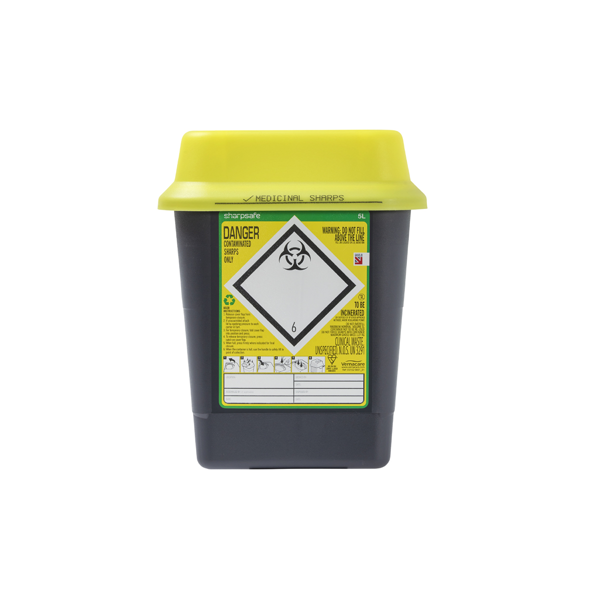 A174 + A175 webshop Vernacare 5 litre sharpsafe - Image 1