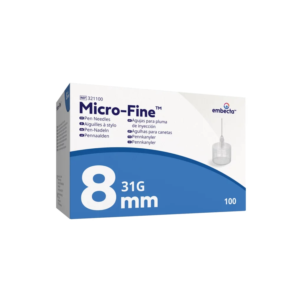 Micro Fine Ultra Pen Needle 31G 8mm Box of 100